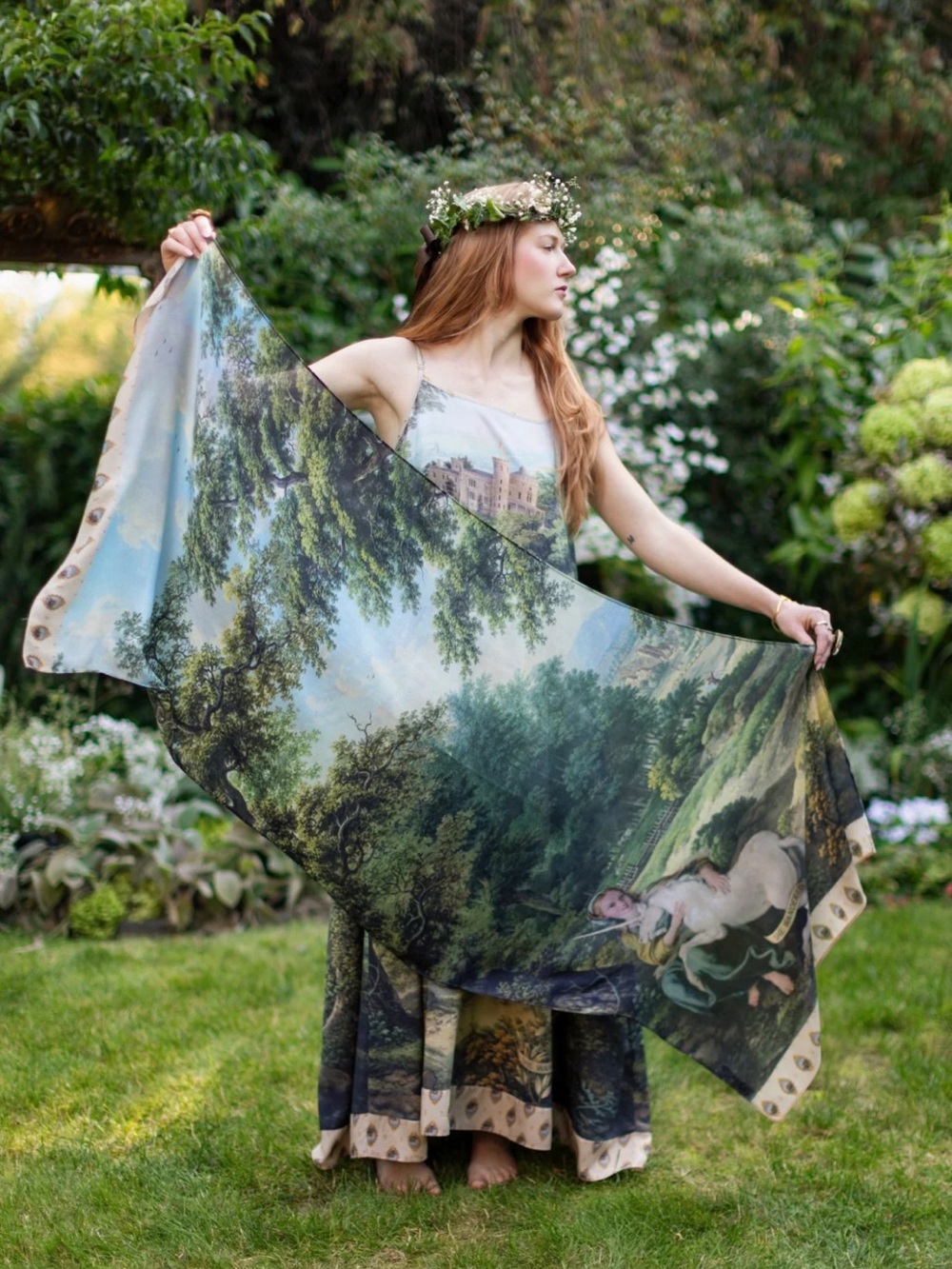 Market of Stars Mythmaker Scarf Unicorn Pastoral Art Print